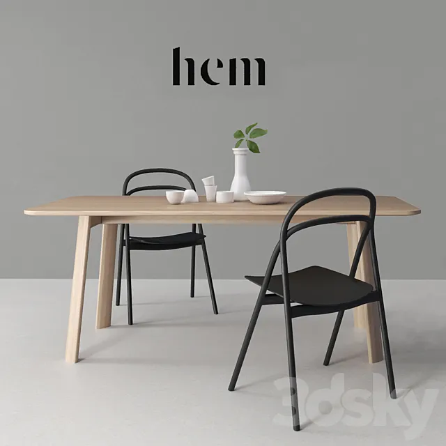 HEM set Udon Chair & Alle Table 3DModel
