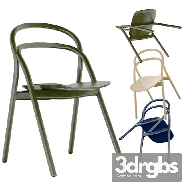 Hem Udon Chair Beech Blue And Green Color 3D Model Free