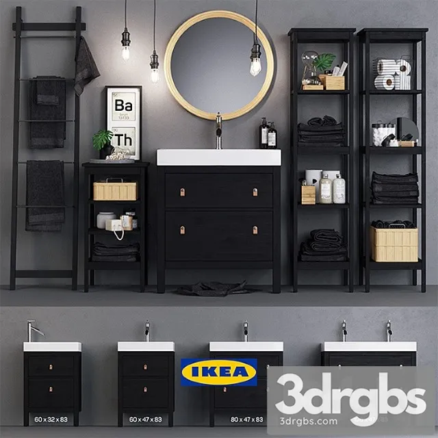 Hemnes Bath Set 3D Model Free