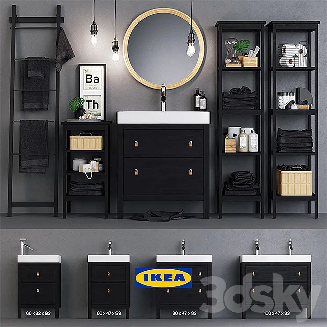 Hemnes Bath Set 3D Model