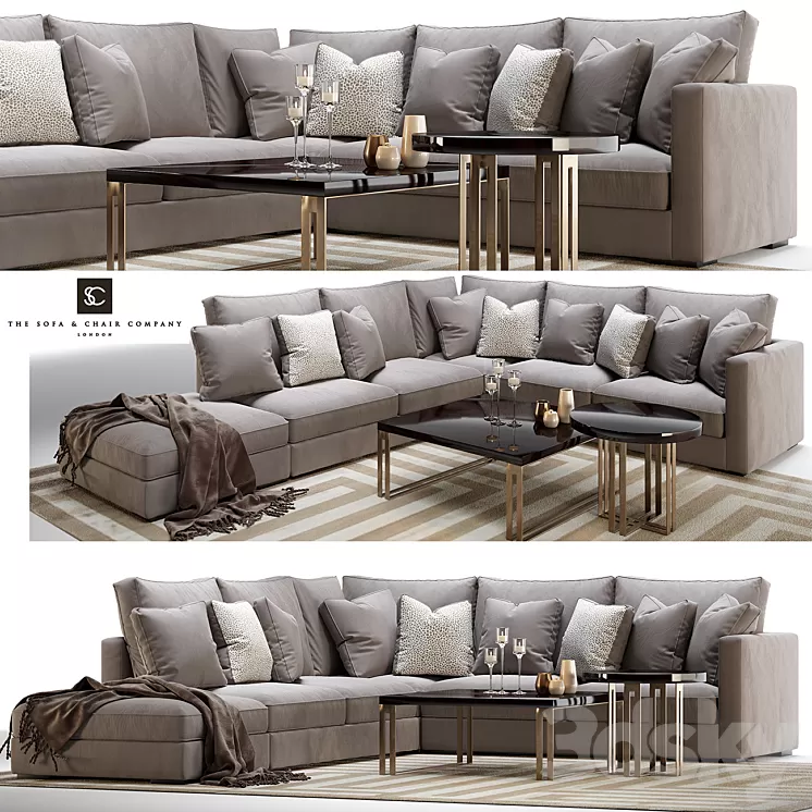 Henley modular sofa and side / coffee table 3D Model