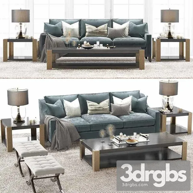 Henn Hart Brass Lacquer Sofa 3D Model Free