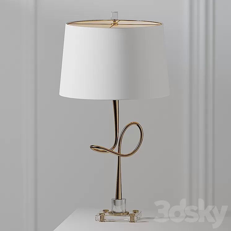 Hensley 30.25 in. Gold / Clear Table Lamp 3D Model