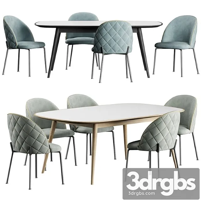 HER 042 G Dijon Table Dijon Chair 3D Model Free