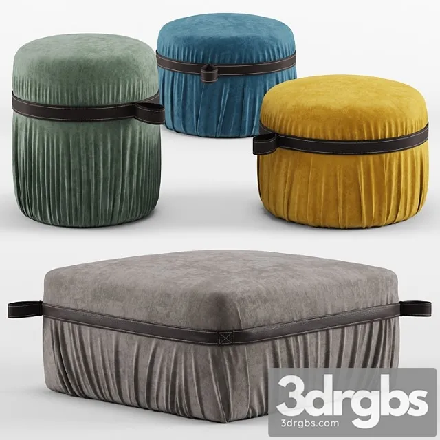 Herm poufs - potocco 2 3D Model Free