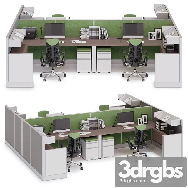 Herman Miller Action Office System V8 3D Model Free