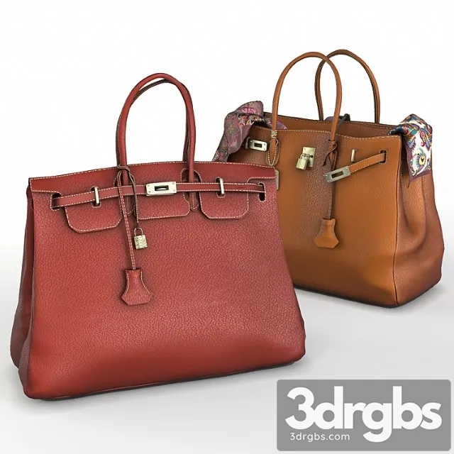 Hermes birkin handbags 3D Model Free