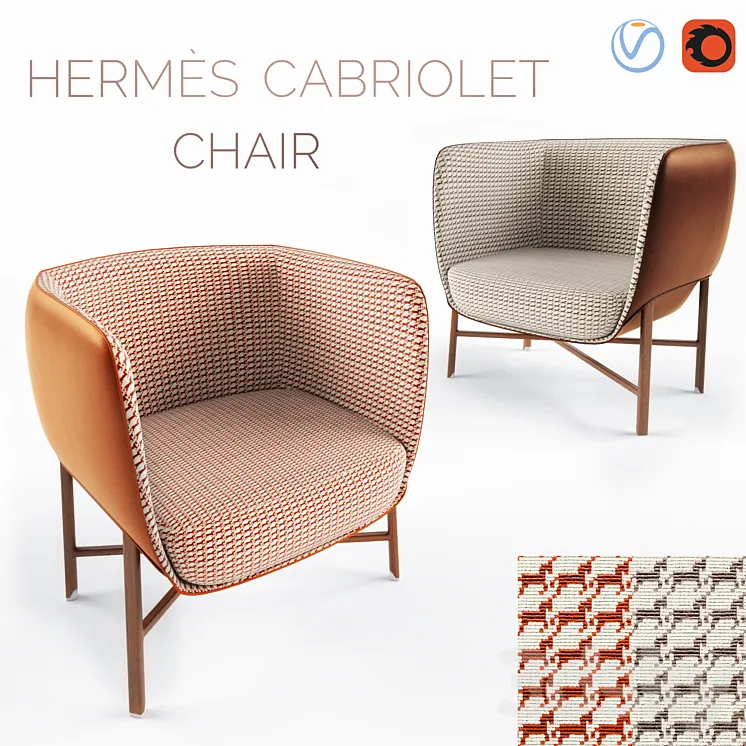 Hermes Cabriolet chair 3D Model Free