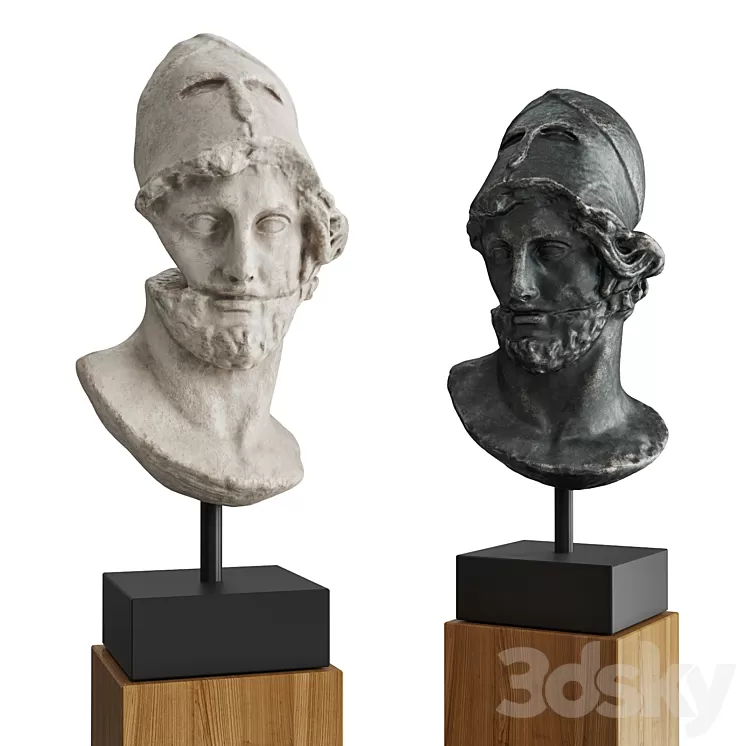 Hermes with helmet bust 3D Model