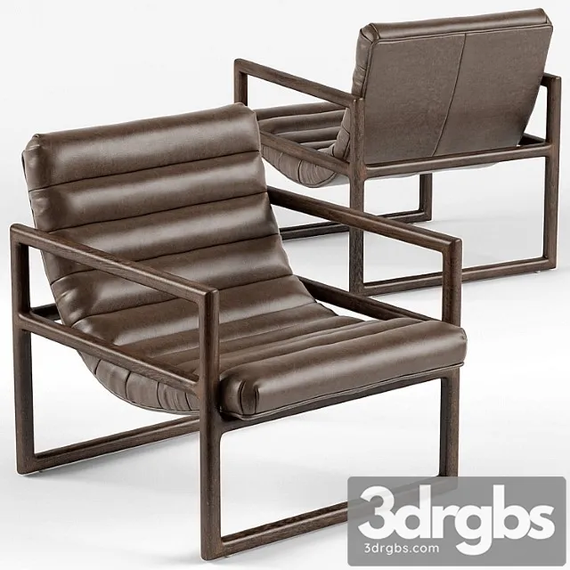 Herold scoop channel brown leather armchair