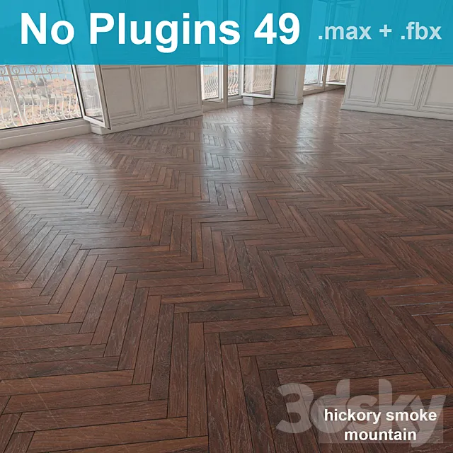 Herringbone parquet scratched 49 (without the use of plug-ins) 3D Model