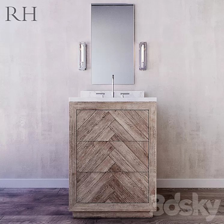 HERRINGBONE POWDER VANITY 3D Model