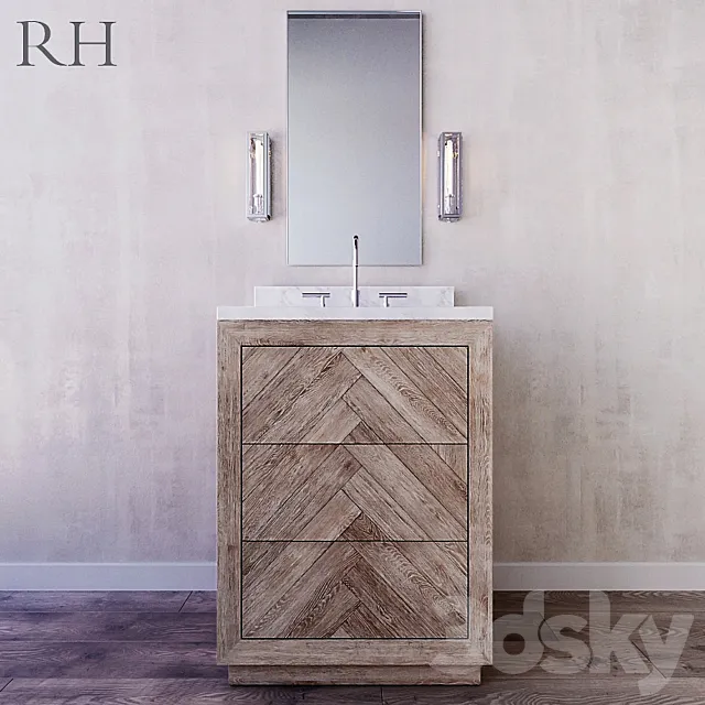 HERRINGBONE POWDER VANITY 3DModel