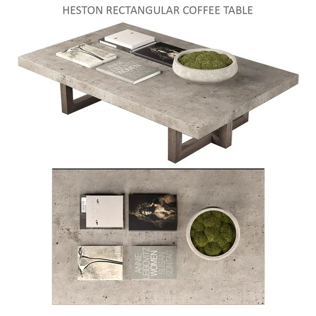 Heston Rectangular Coffee Table 3D Model