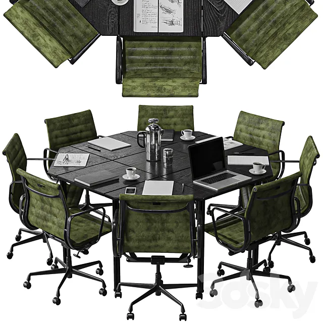 hexagon conference table 3D Model