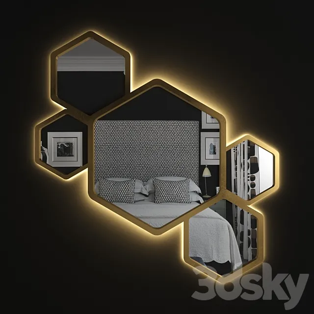 Hexagon Golden Mirror Free Download