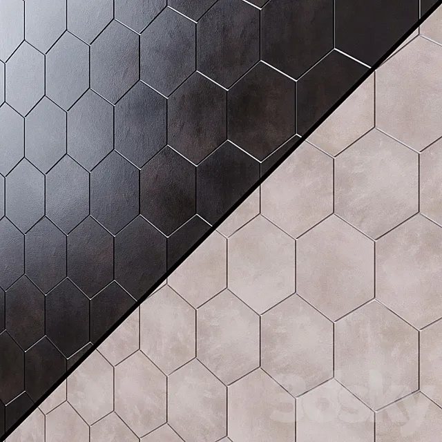HexArt Porcelain Tile 3D Model