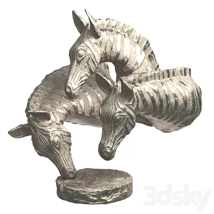 Hi-poly_sculpture of a zebra 3D Model