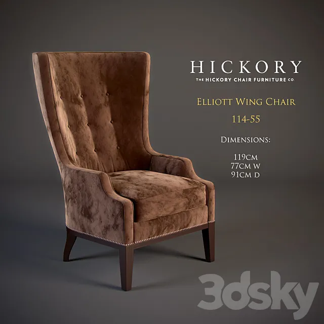 HICKORY _ Elliott Wing Chair 3DModel