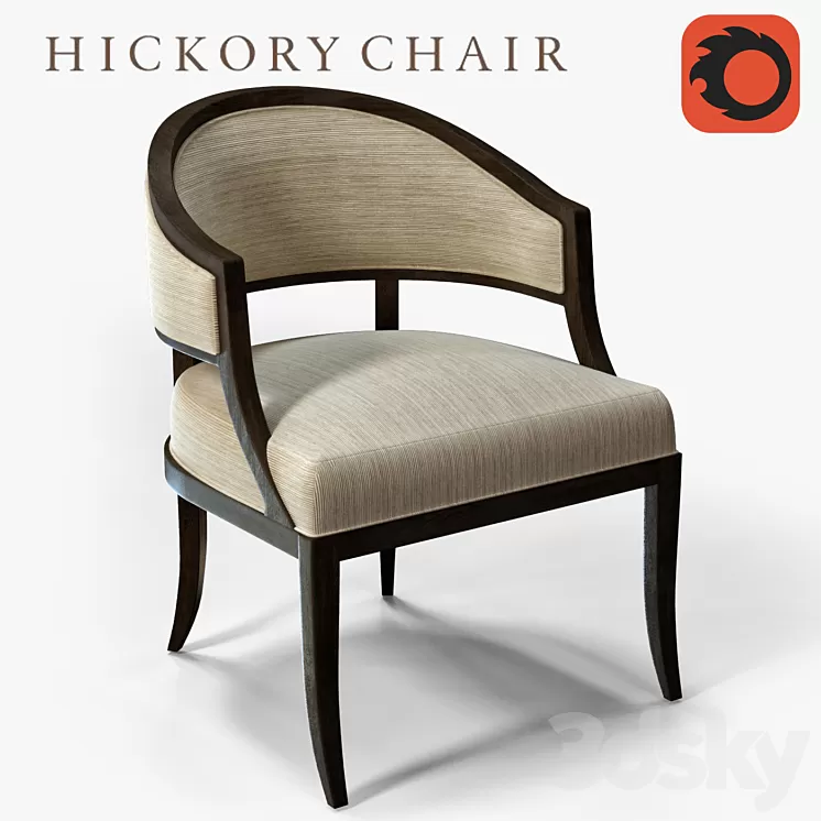 Hickory Chair Claude Chair 5412-23 3D Model