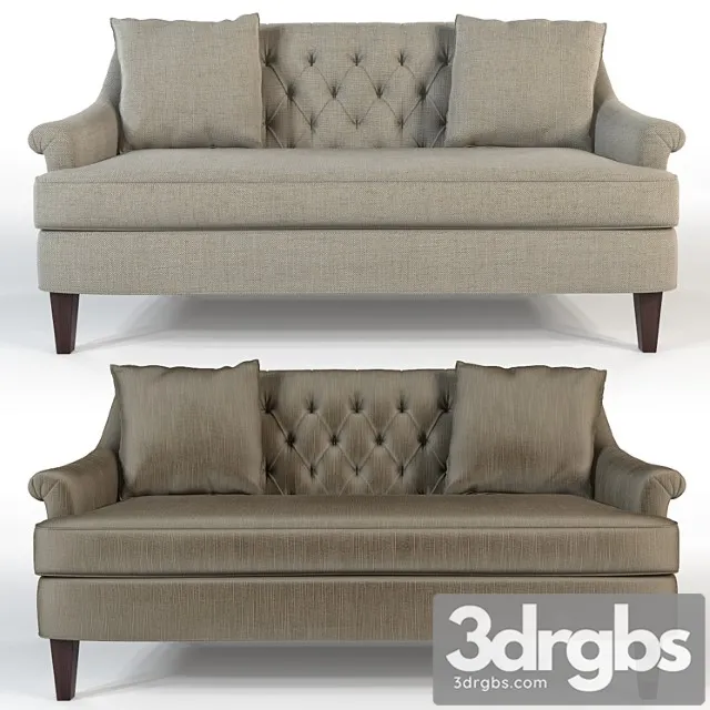 Hickory Furniture Marler Tufted Apartment Sofa 3D Model Free