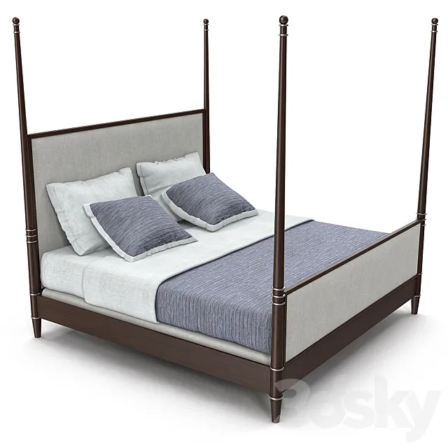 Hickory furniture - Tompkins bed 3D Model