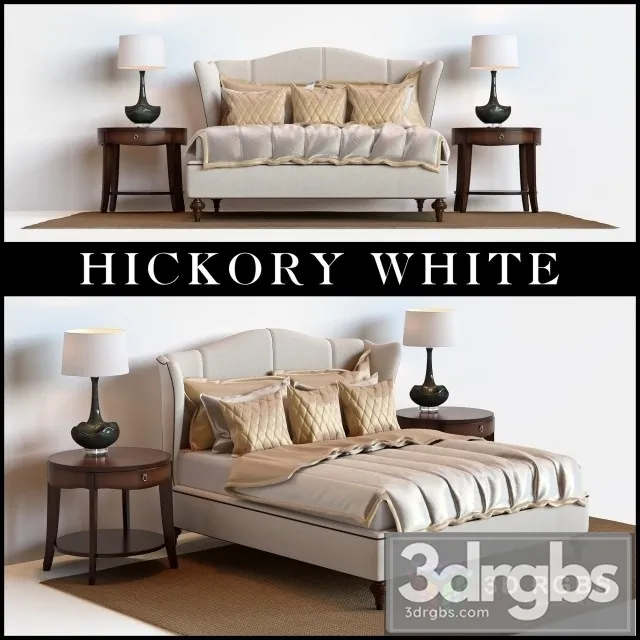 Hickory White Bed 3D Model Free