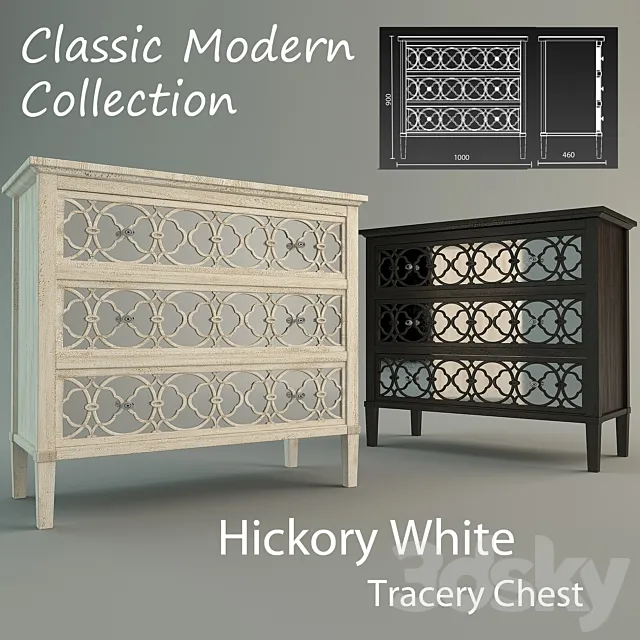 Hickory White Tracery Chest 3D Model