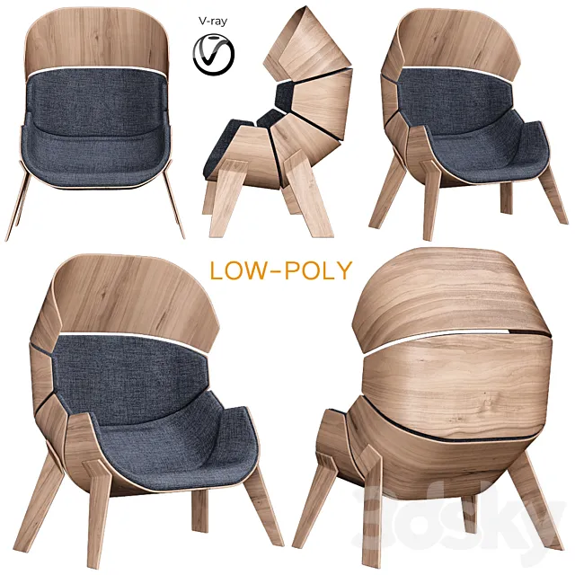 Hideaway Chair (low poly) 3DModel