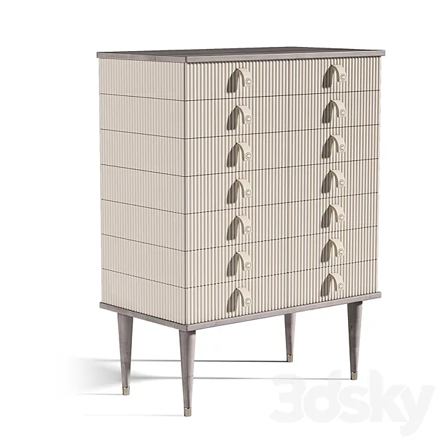 High chest of drawers Cipriani Homood Cocoon High chest of drawers 3DModel