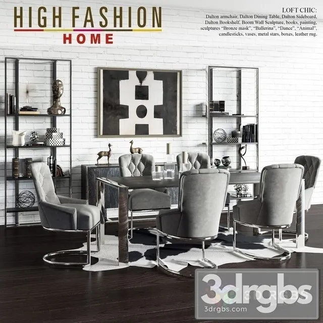 High Fashion Home Loft Chic Dalton 3D Model Free