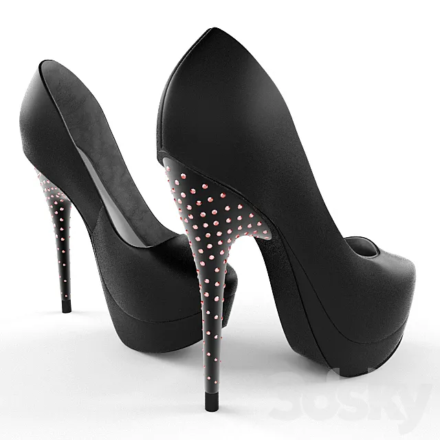 high heels with rhinestones 3DModel