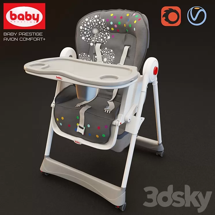 Highchair Baby Prestige Avion Comfort 3D Model