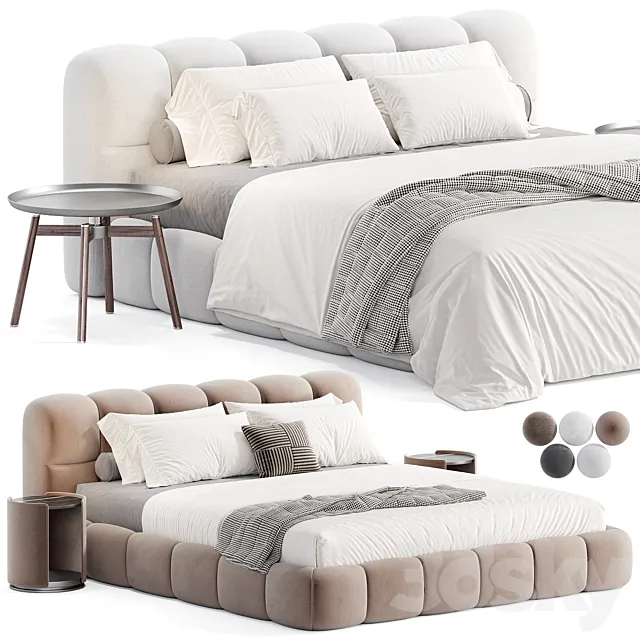 Hildon Boucle bed 3D Model
