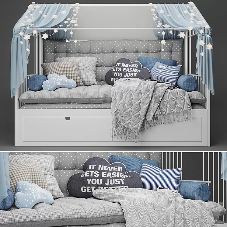 Сhildren's bed - house 3D Model