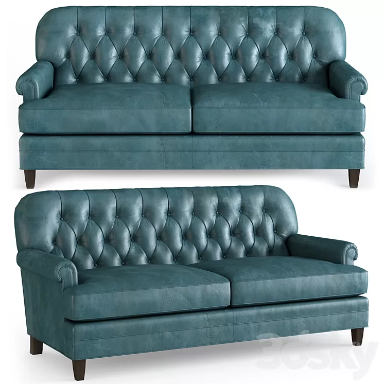 Hillstead leather settee 3D Model