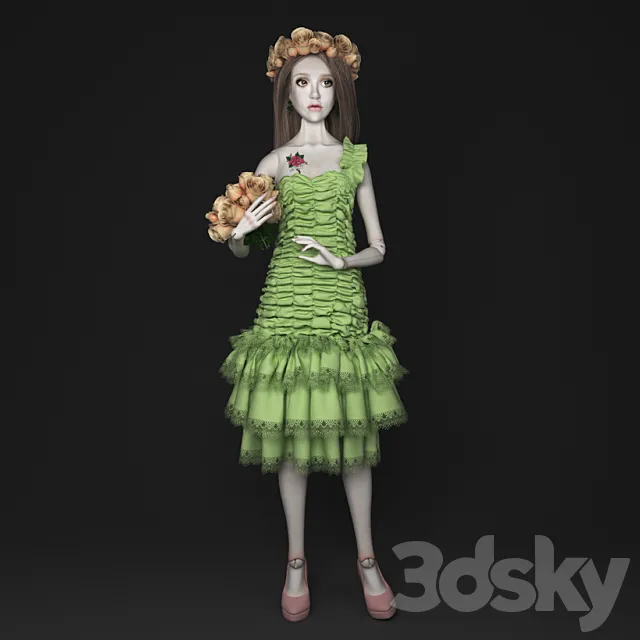 Hinge doll in the image of the flower fairies 3DModel