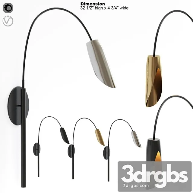 Hinkley bowery steel led wall sconce 3D Model Free