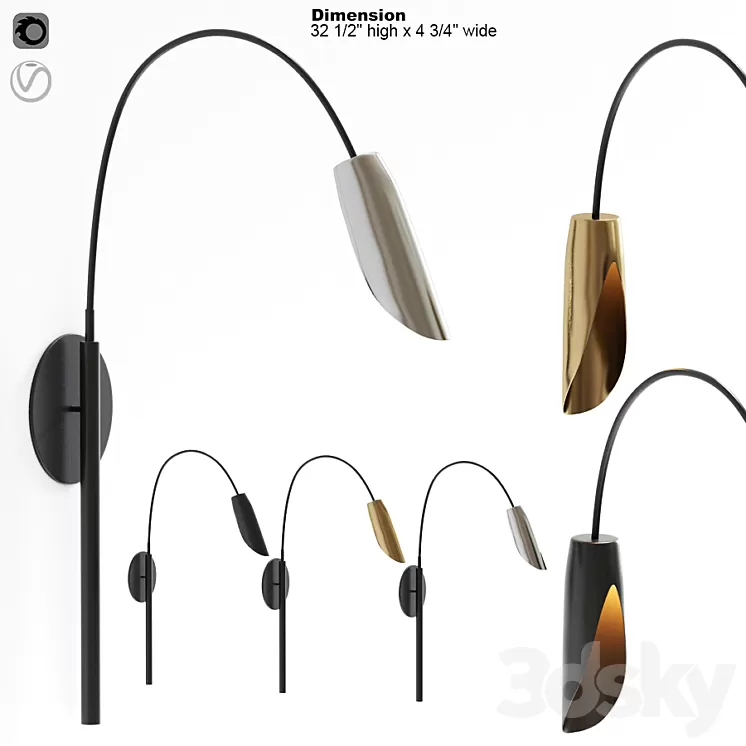 Hinkley Bowery Steel LED Wall Sconce 3D Model