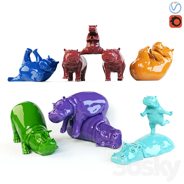 Hippos 2 3DModel