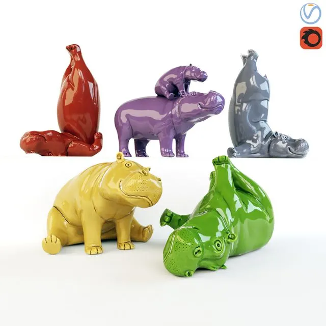 Hippos 3D Model