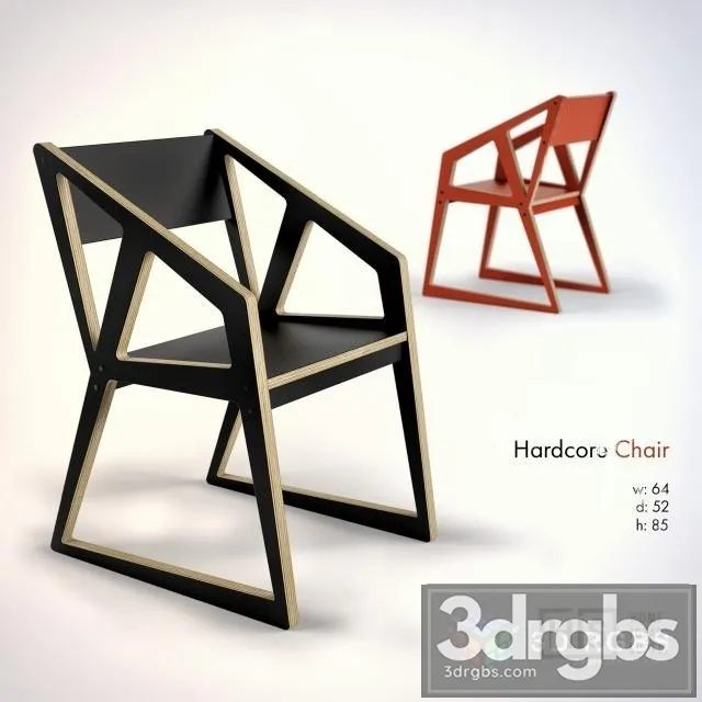 HIS Plywood Hardcore Chair 3D Model Free
