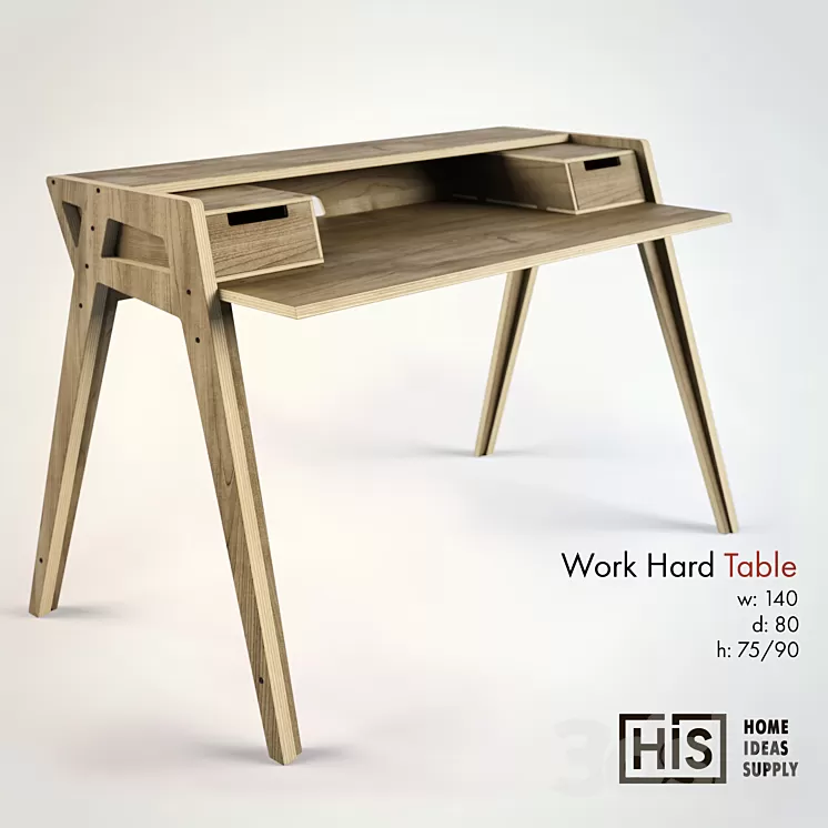 HIS - Work Hard Table 3D Model