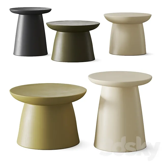 HK Living Earthenware Coffee Tables 3D Model