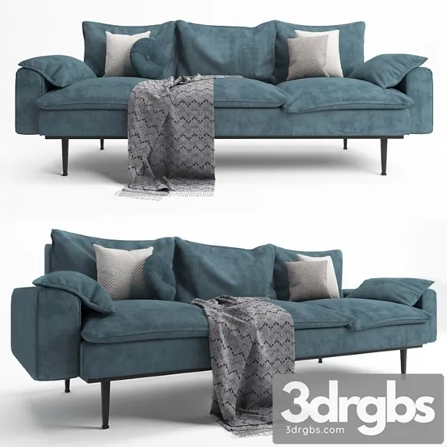 Hk Living Retro Sofa 1 3D Model Free