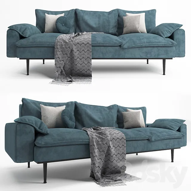 HK-Living Retro sofa 3D Model
