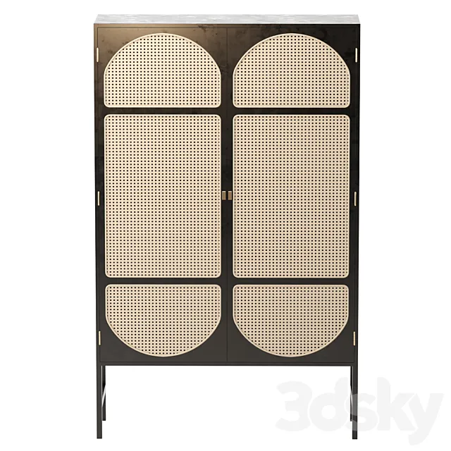 HK-Living Retro webbing cabinet black 3DModel