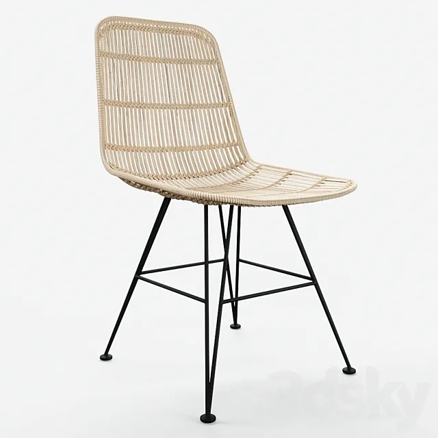 HKLiving - Rattan Dining Chair - 2 colors 3DModel