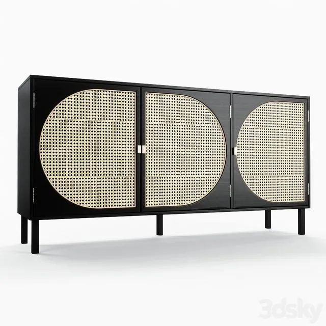 HKLiving - Webbing Dressoir Cabinet Black 3D Model