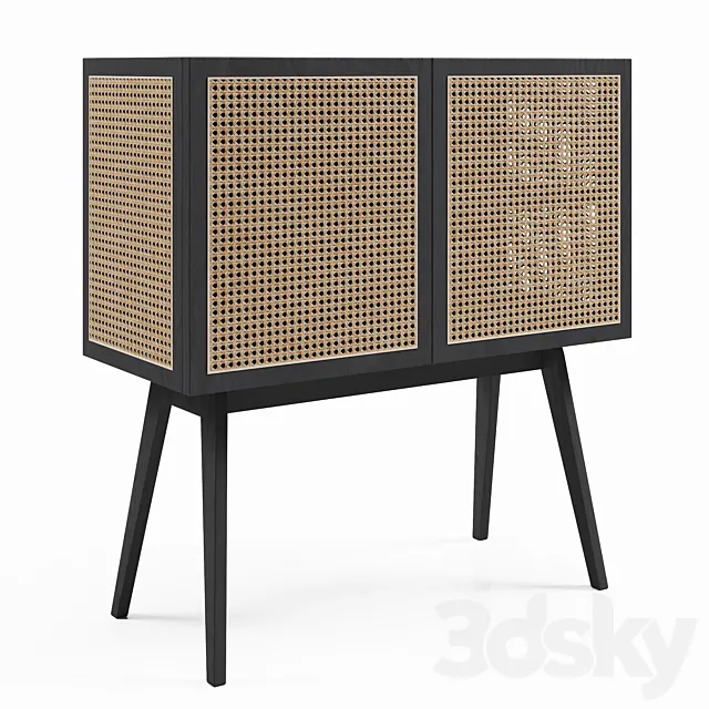 H&M Cabinet with rattan doors 3DModel